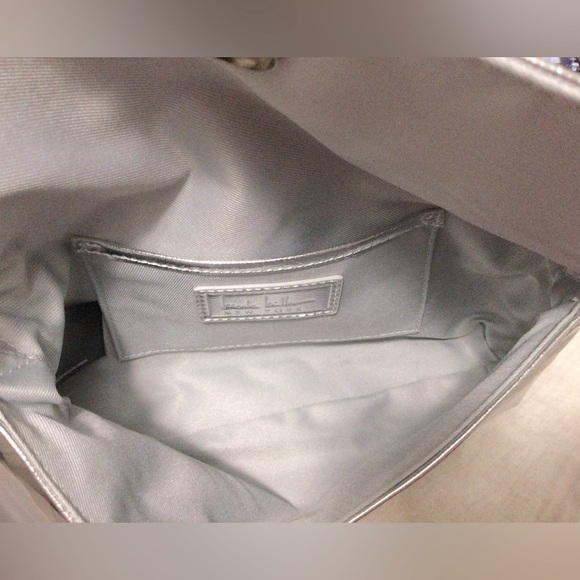 Nicole Miller Small Silver Shoulder Bag 9x5.5x2 - Picture 10 of 10